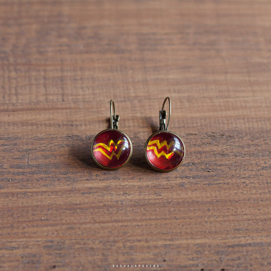 Серьги с росписью Wonder Woman