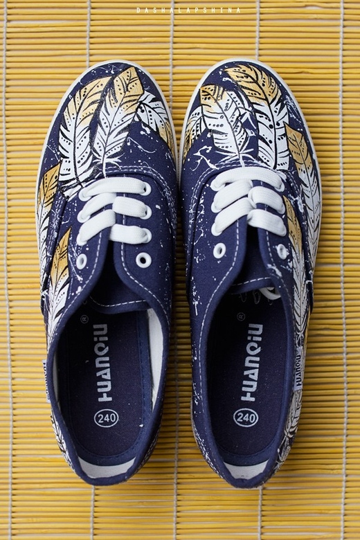 Кеды с росписью "Сказочные Перья"