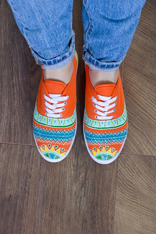 Кеды с росписью Цитрусы