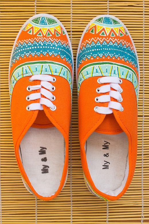 Кеды с росписью Цитрусы