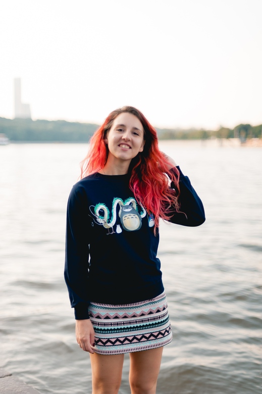 Свитшот с росписью "Тоторо + Хаку"