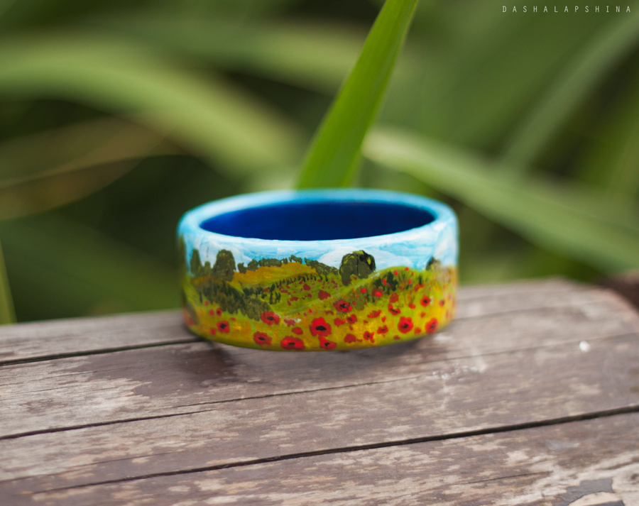 Браслет по мотивам Моне "Маки"