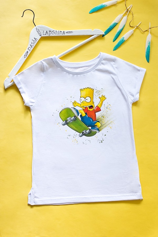 Футболка с росписью - Барт Симпсон