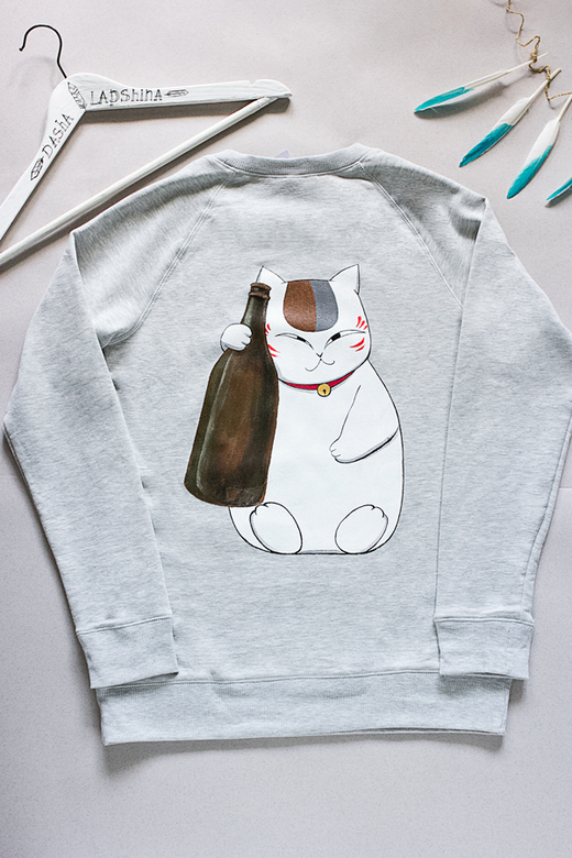 Толстовка с росписью "Nyanko"