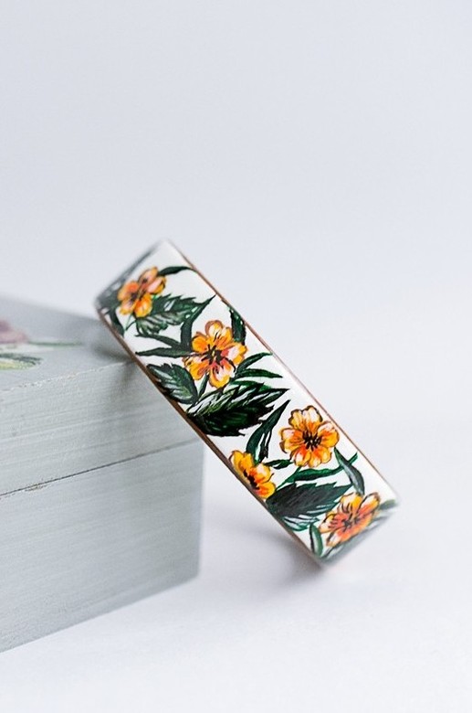 Браслет с росписью "Лето"