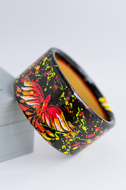 Браслет с росписью - Жар-Птица