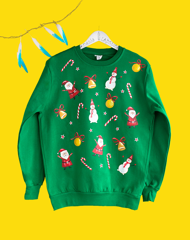 Новогодний Свитшот с росписью