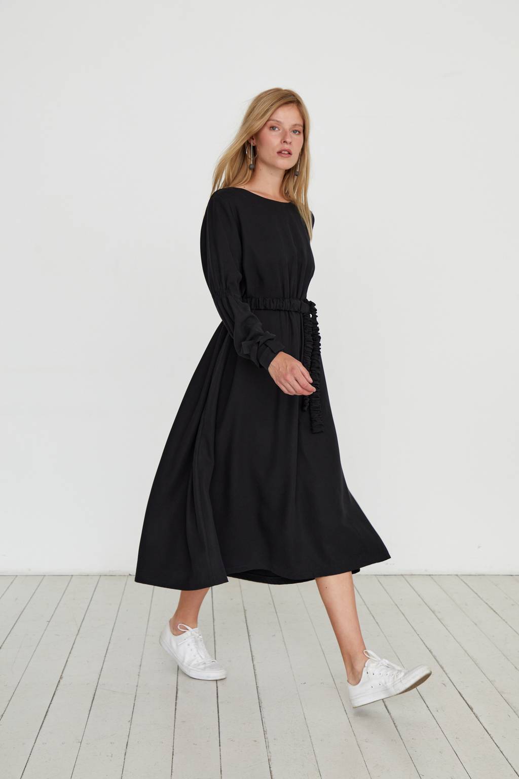 Silky black tencel dress