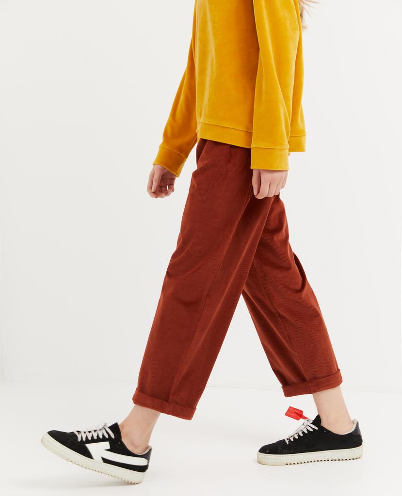 Red ochre corduroy pants