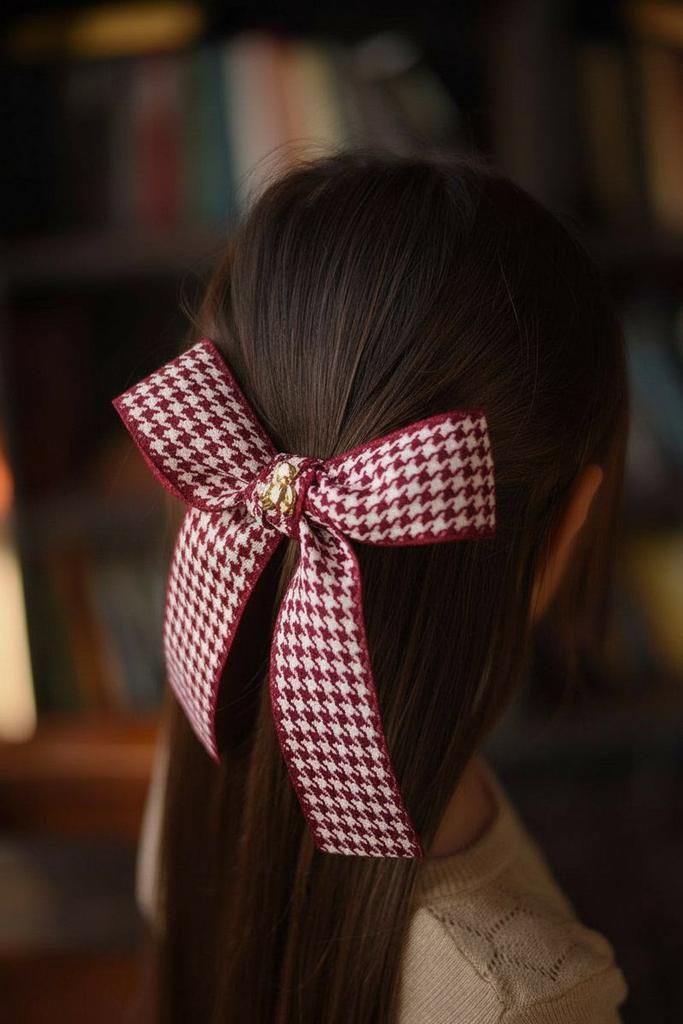 Заколка "Scotland" цвет: бордовый