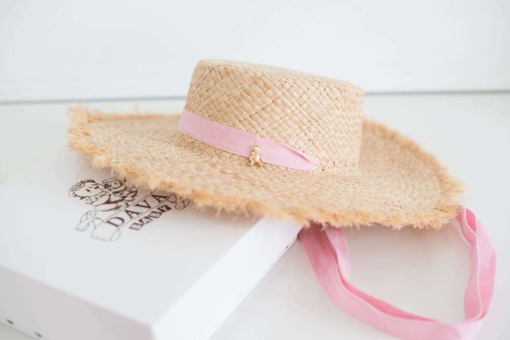 Шляпа соломенная с широкими полями, цвет: розовый