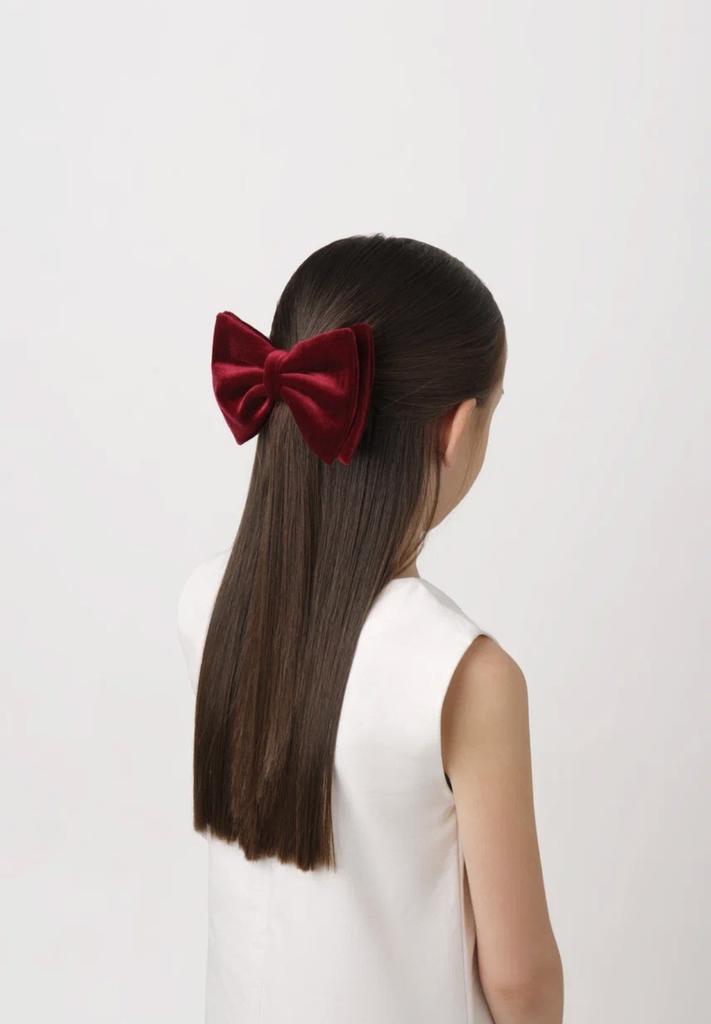 Бант на заколке Velvet Wine Red, размер M