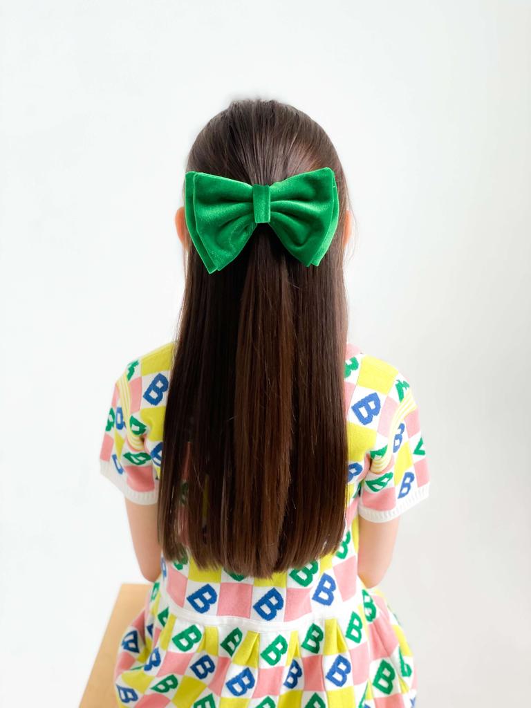 Бант на заколке Velvet Green , размер M