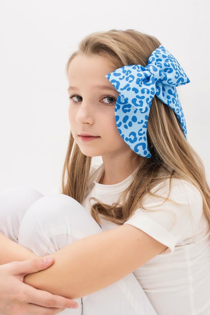 Бант на заколке «Lovely/Leopard», цвет: синий