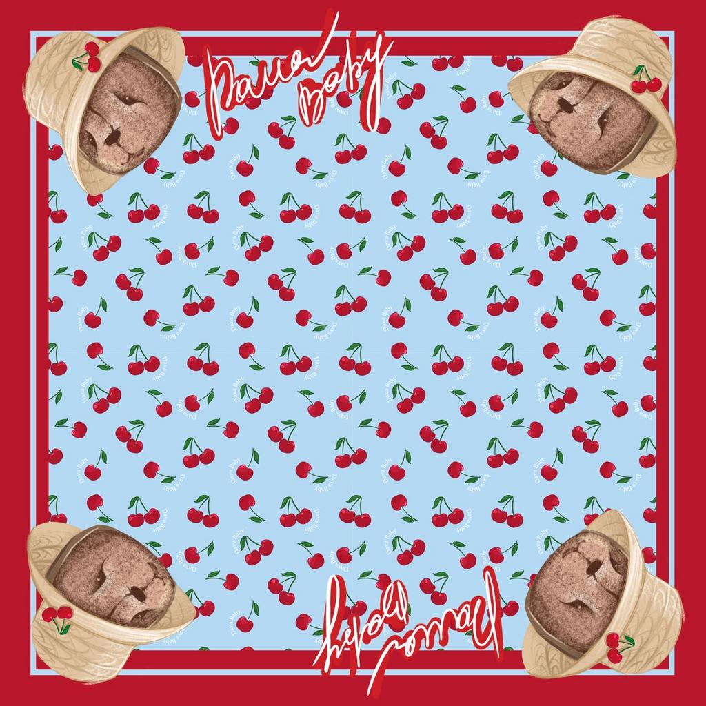 Шелковый платок Cherry цвет: голубой