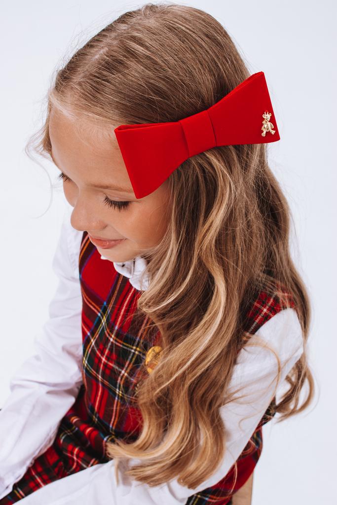 Бант на заколке "Betty/Bear" красный