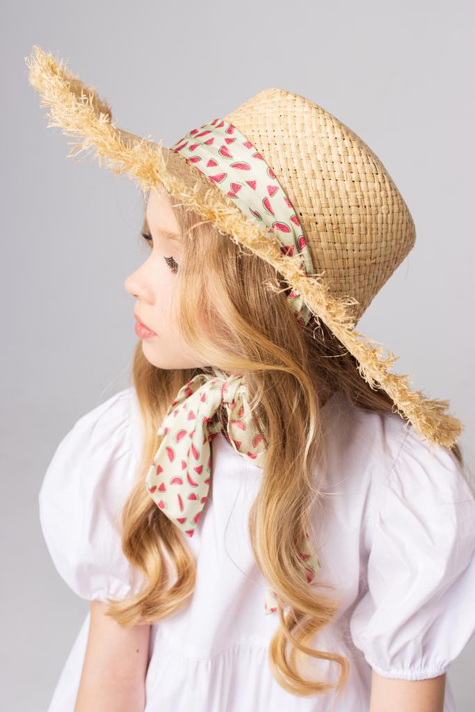 Шляпа соломенная с широкими полями "Арбузики"