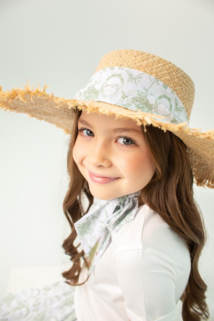 Шляпа соломенная с широкими полями "Classic Vintage " цвет зеленый