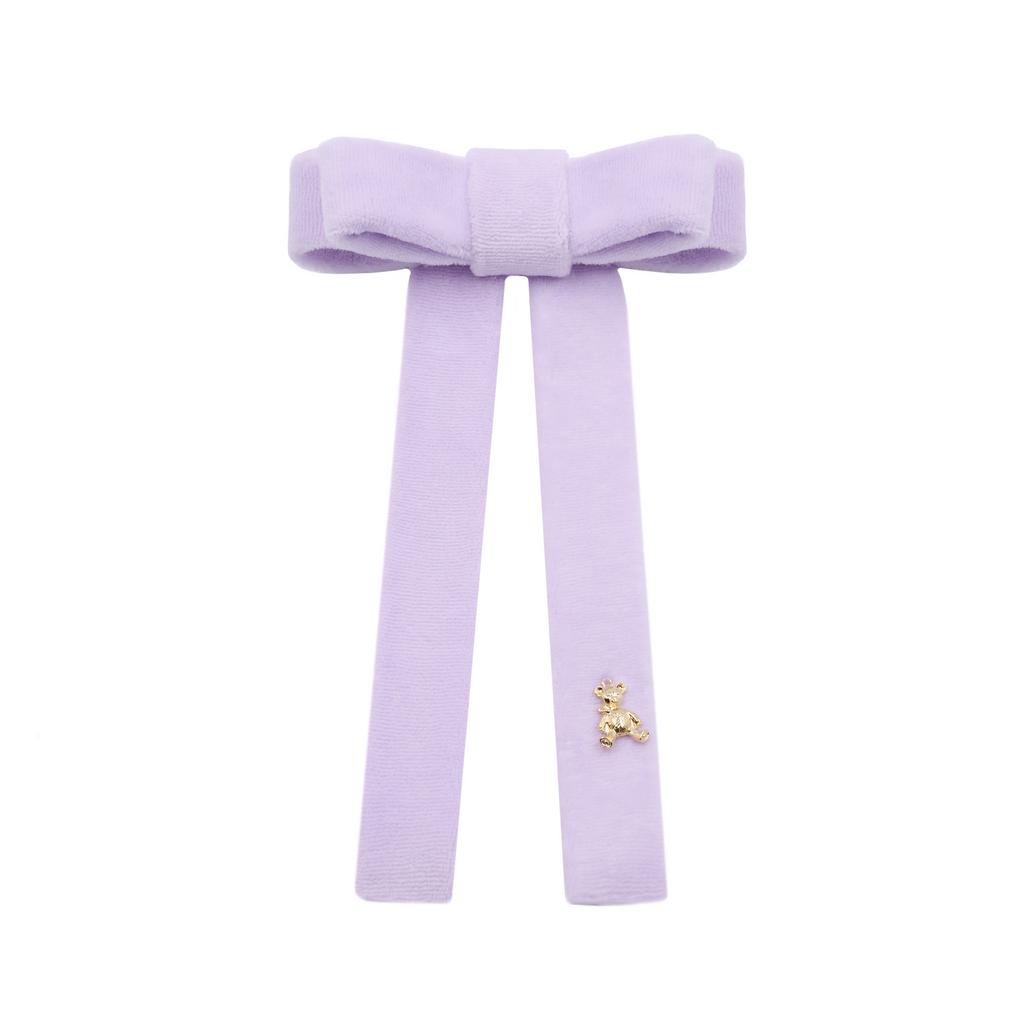 Бант велюровый на заколке "Bonny" цвет: сиреневый