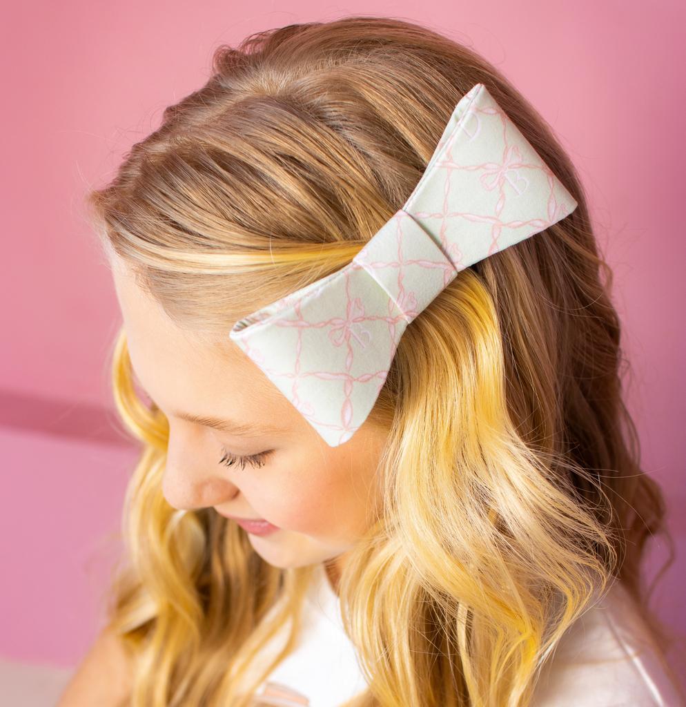 Бант на заколке "Betty Dava" цвет: фисташковый/персиковый