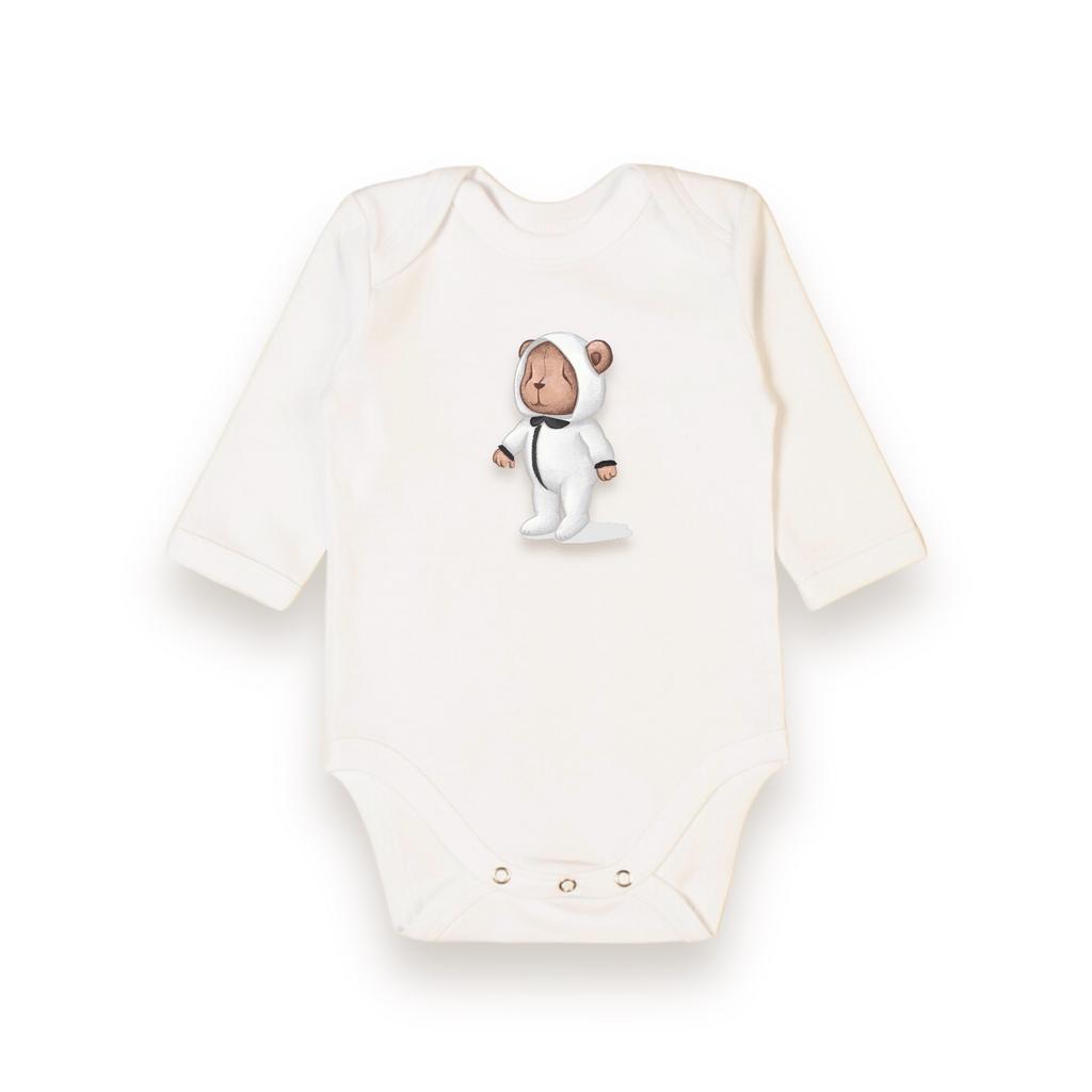 Боди с длинным  рукавом baby Bonny White