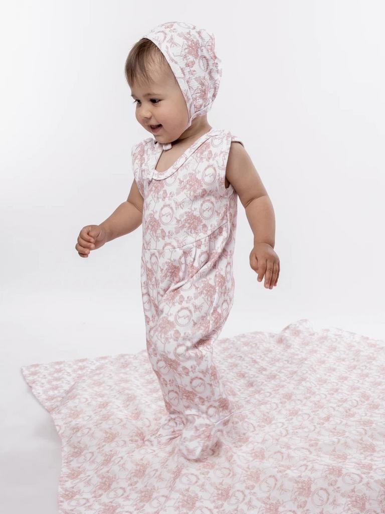 Комбинезон-cлип без рукавов Classic Vintage, цвет: розовая пудра/белый