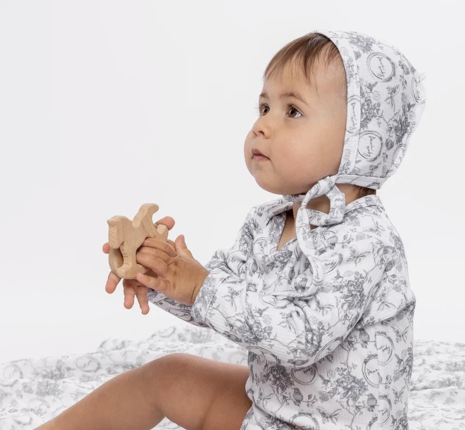 Чепчик Classic Vintage, цвет: серый/белый