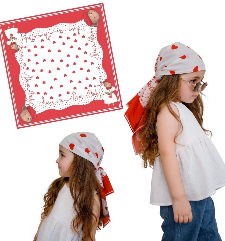 Хлопковый платок "Love is" цвет: красный