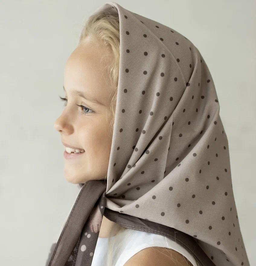 Хлопковый платок "Monro горох" цвет: капучино