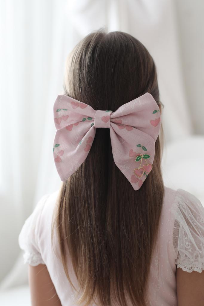 Бант на заколке  «Monica Cherry Love". цвет: розовый