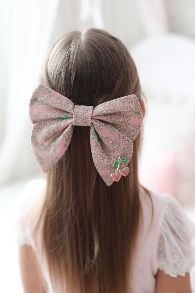 Бант на заколке  «Monica Cherry Love Leopard