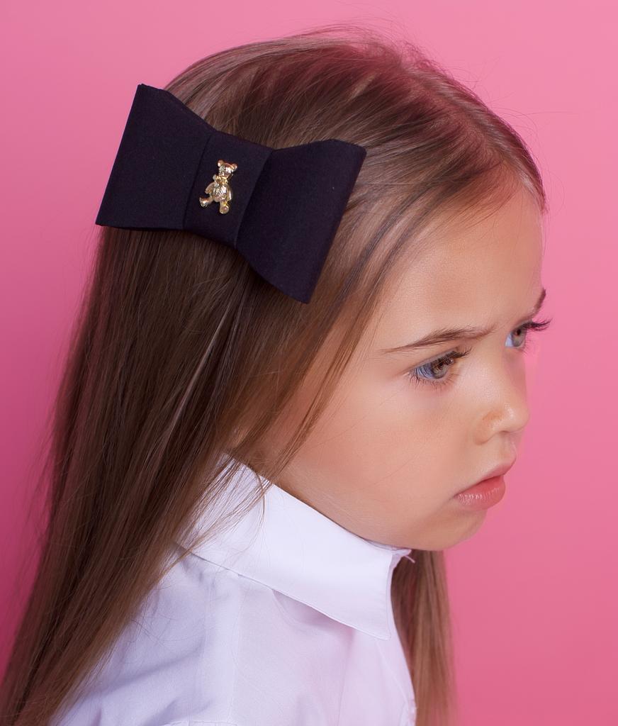 Бант на заколке "Betty gold bear XS" цвет: черный