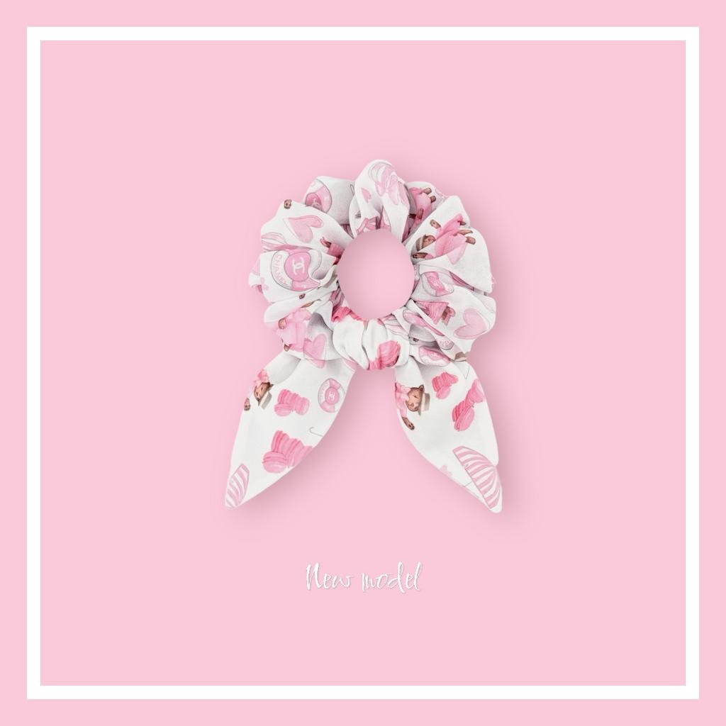 Скранч-резинка шифоновая с хвостами  "Summer Love"