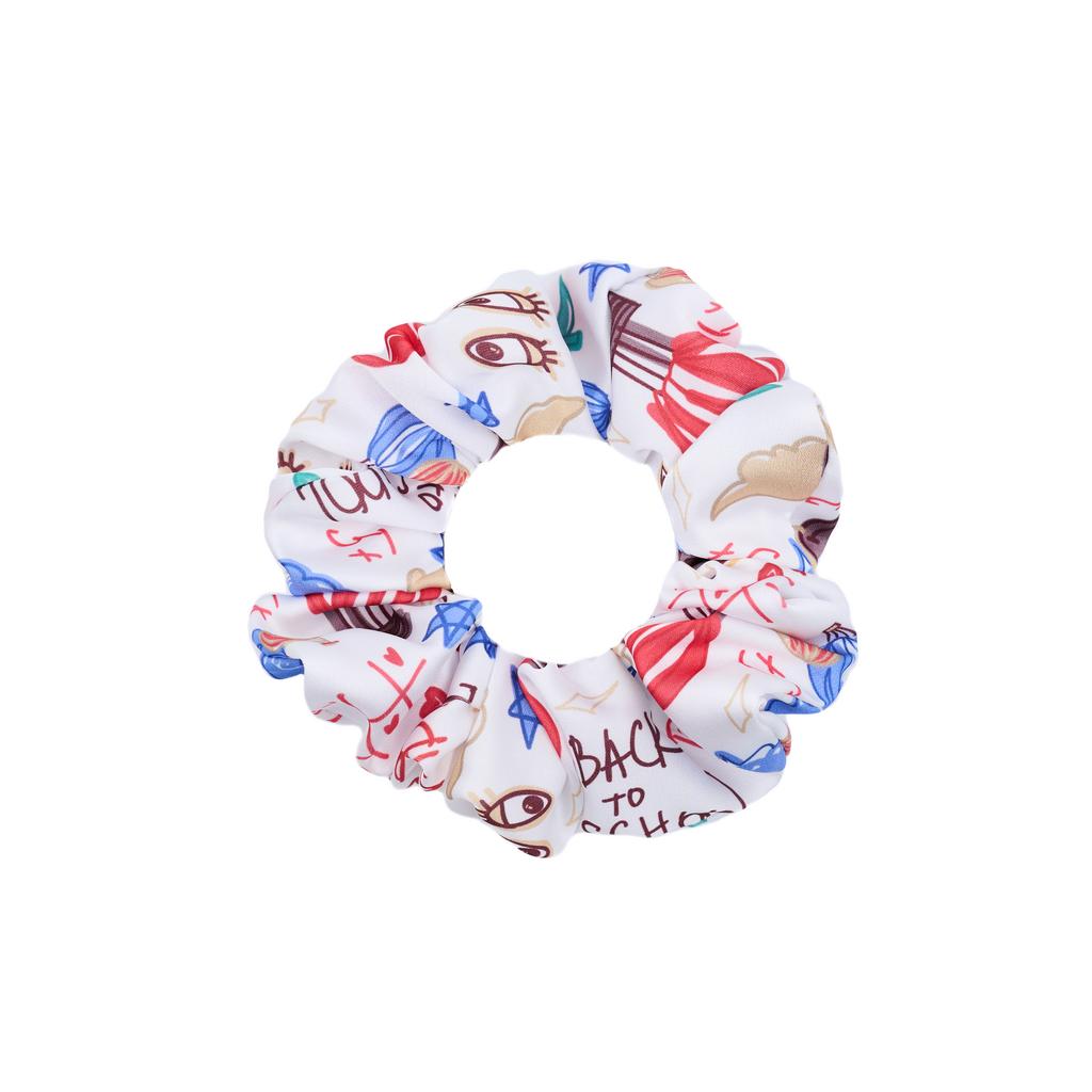 Скранч-резинка шелковая  DAVA SCHOOL PRINT NAVY