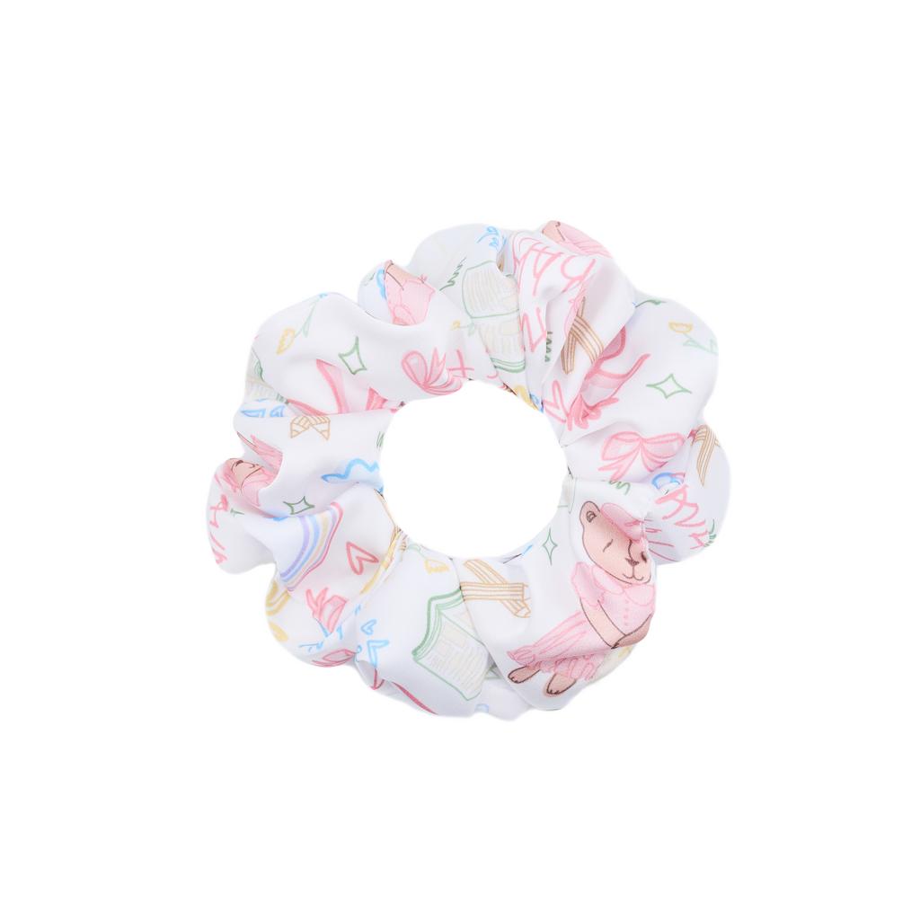 Скранч-резинка шелковая   DAVA SCHOOL PRINT PINK