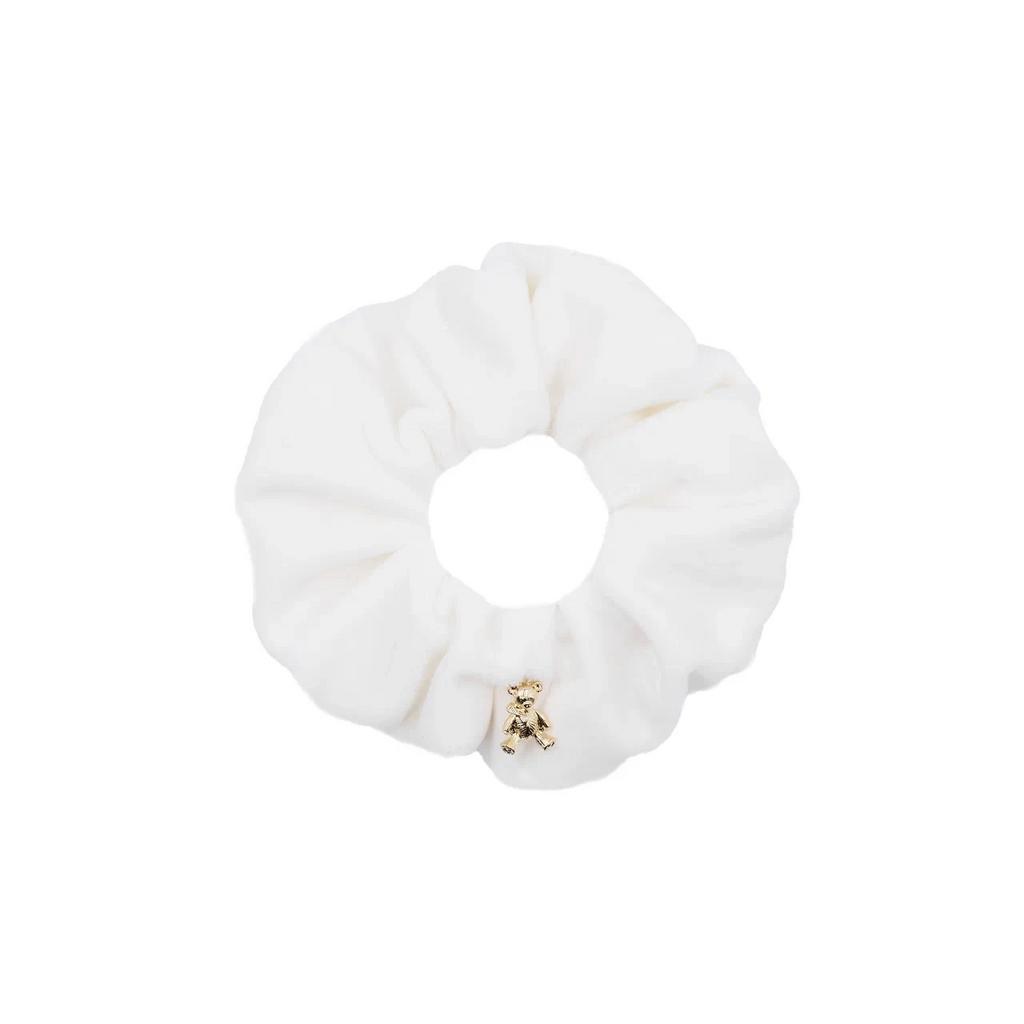 Скран-резинка велюровая "Золотой мишка" цвет: айвори