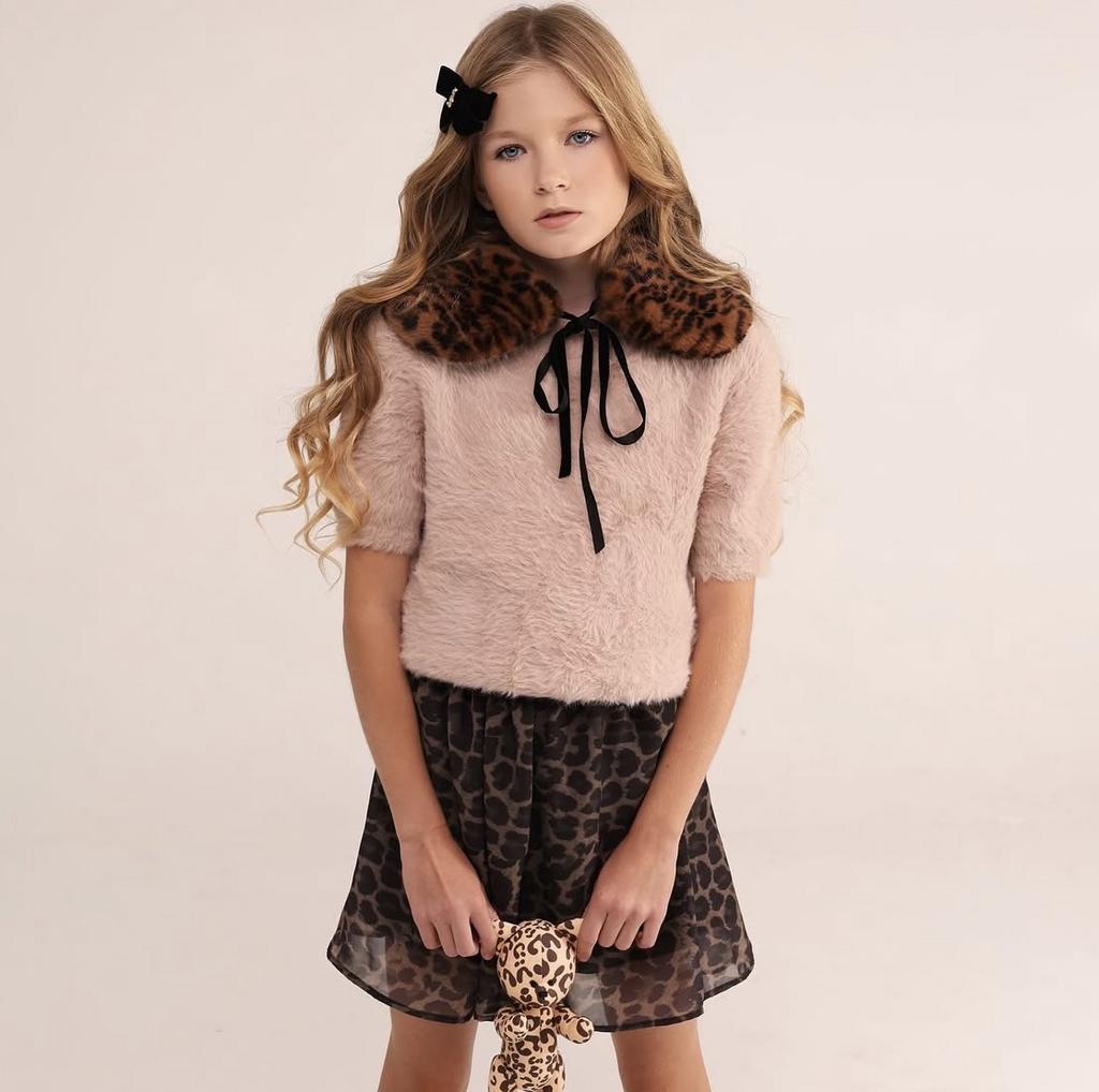 Юбка mini шифоновая LEOPARD цвет: коричневый