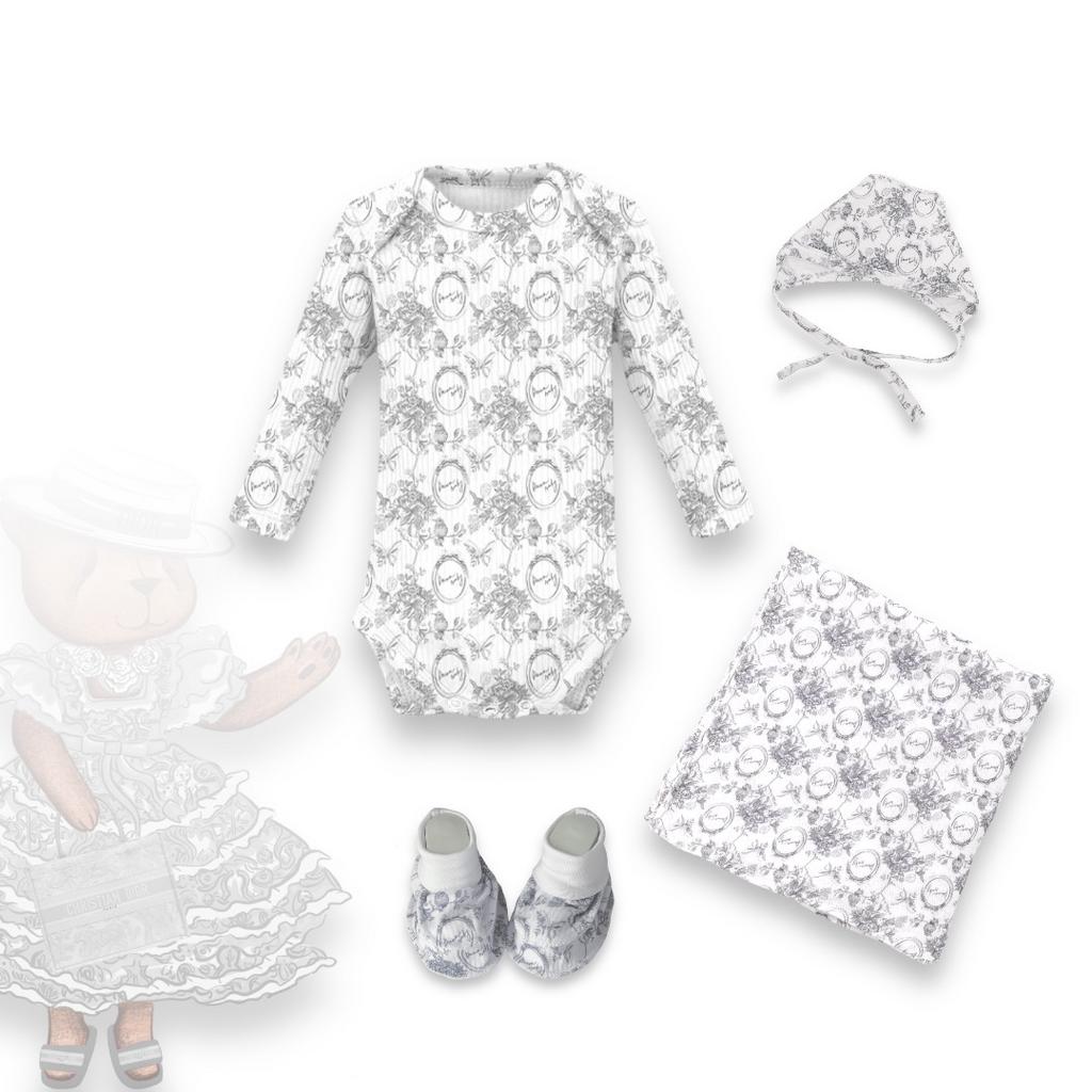 Набор для малышки 4 предмета Classic Vintage цвет:  серый