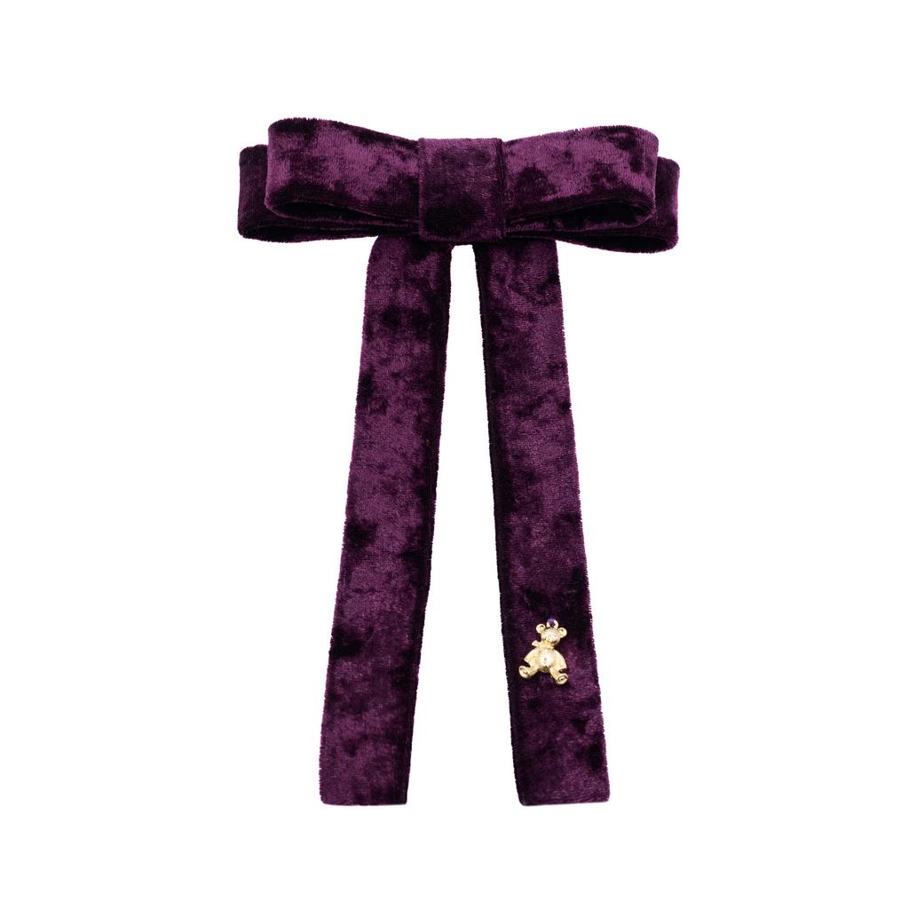 Бант бархатный на заколке "Bonny" цвет: фиолетовый