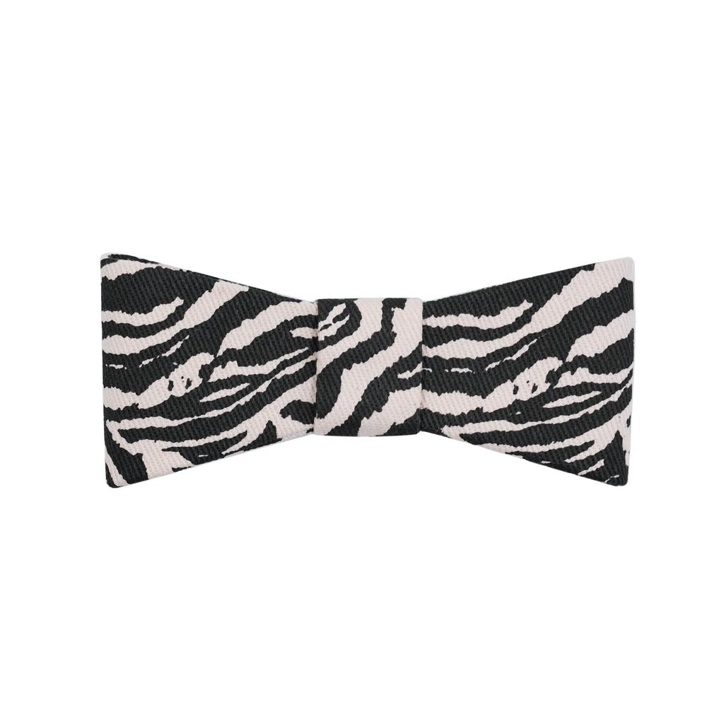 Бант на заколке "Betty Animal print white/black"
