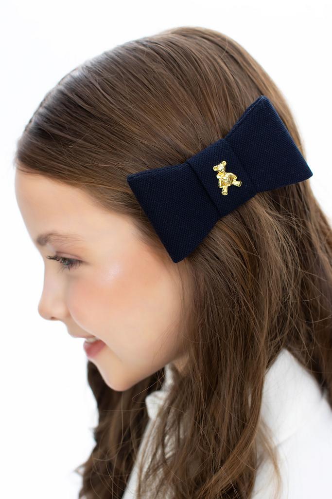 Бант на заколке "Betty Dolce dark blue  XS"