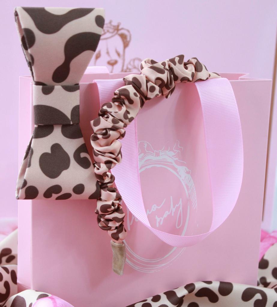 Подарочный набор ободок Bonjour Leopard + заколка Betty Leopard цвет: светло-коричневый