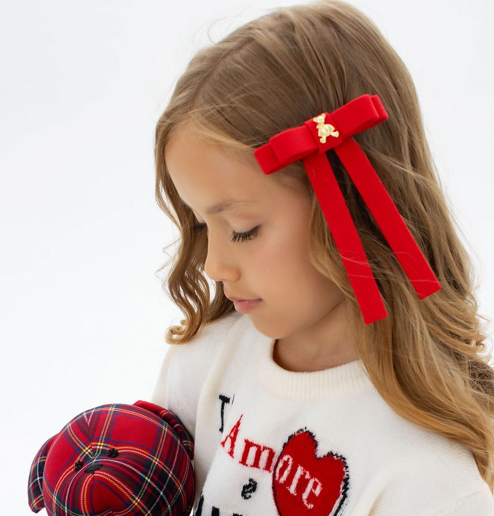 Бант  на заколке "Bonny mini" цвет: красный