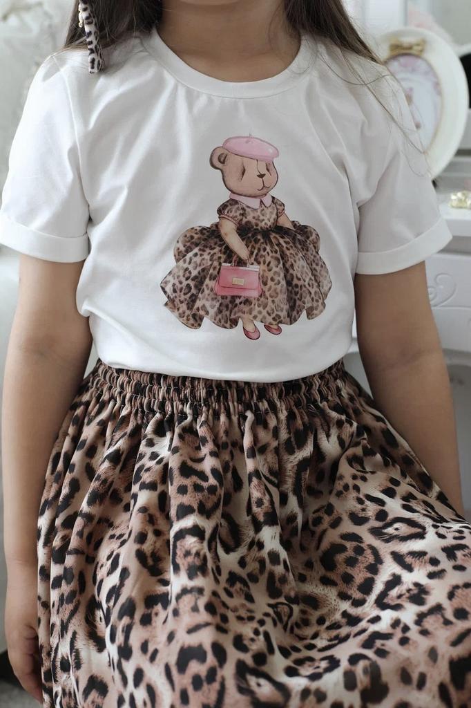 Футболка Teddy Leopard Chic, цвет айвори