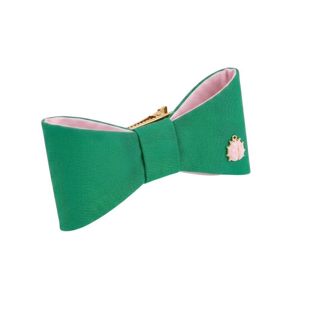 Бант на заколке "Betty Summer Lady Bug” цвет: зеленый/розовый