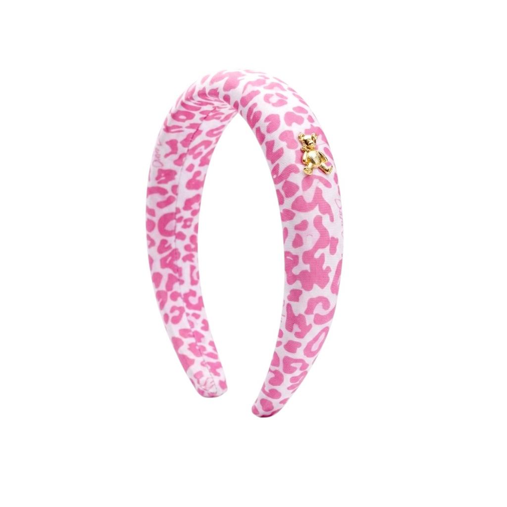 Ободок объемный  Leopard Pink