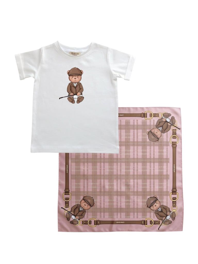 Футболка +шелковый платок Little Riders Teddy
