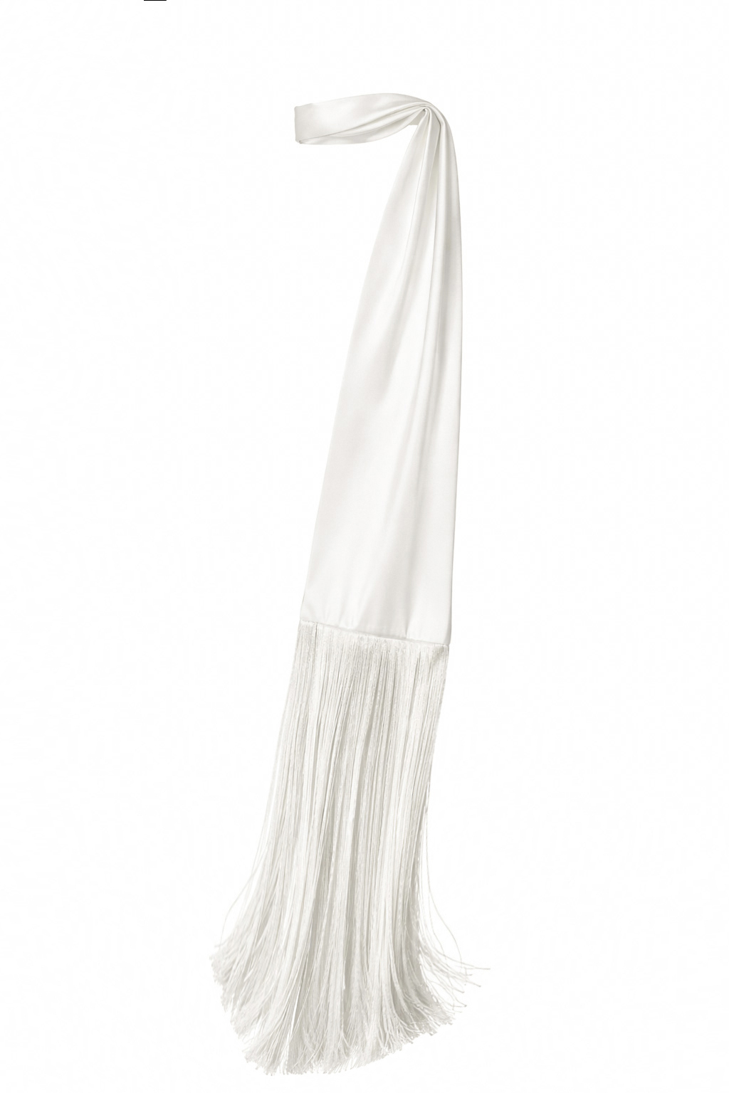 Шелковый шарф с бахромой