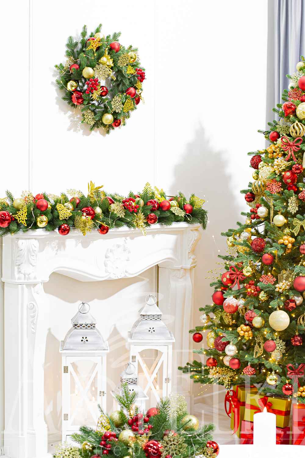 Новогодний декор для дома и офиса, комплект "Рождественская классика"