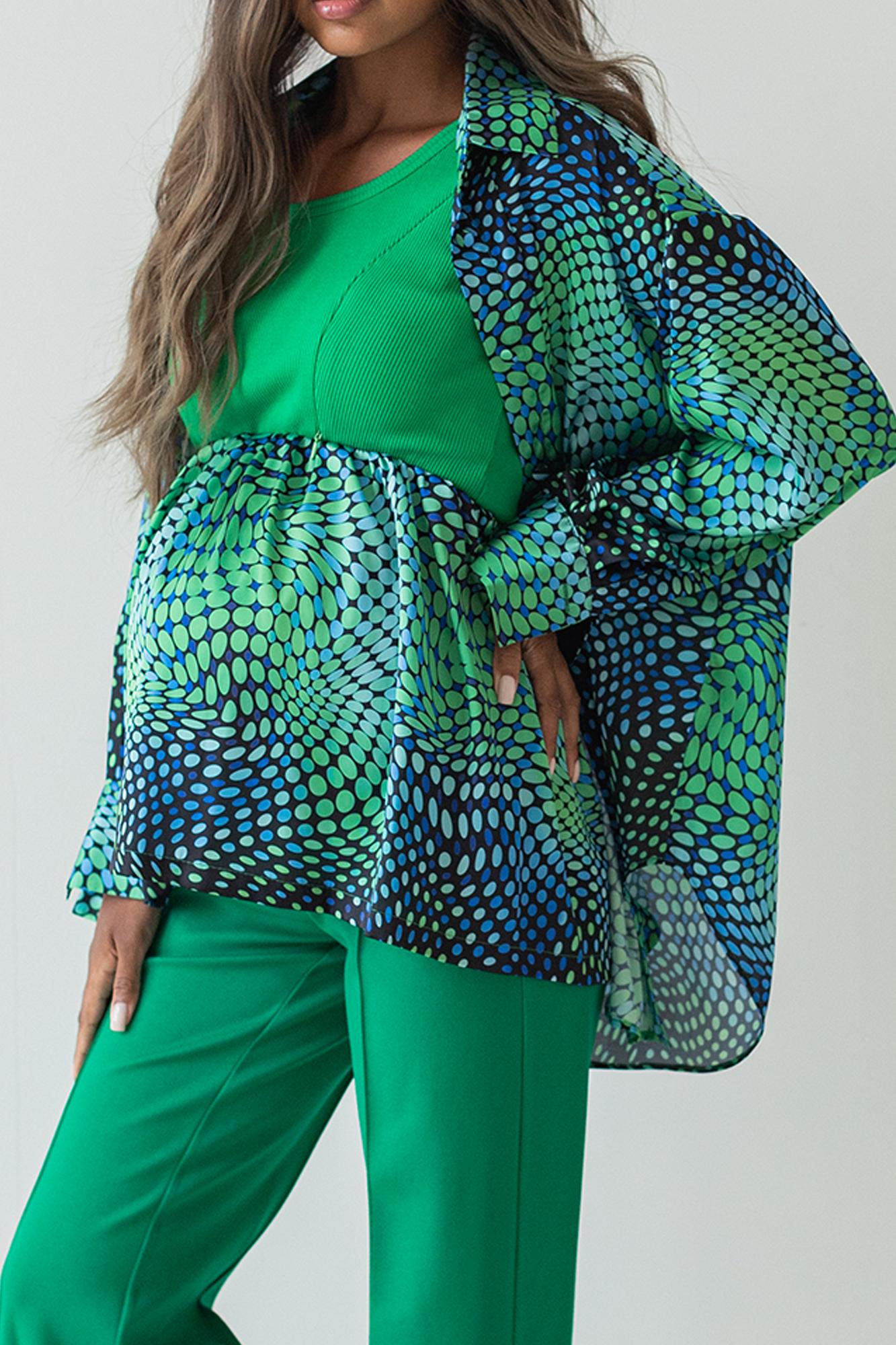 Зеленая блуза oversize FOR BEST MAMA